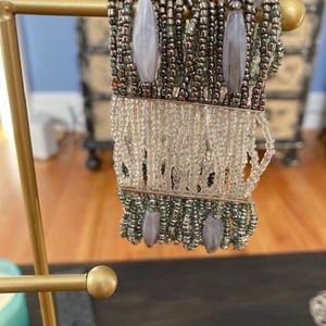 Grey Beaded Cuff